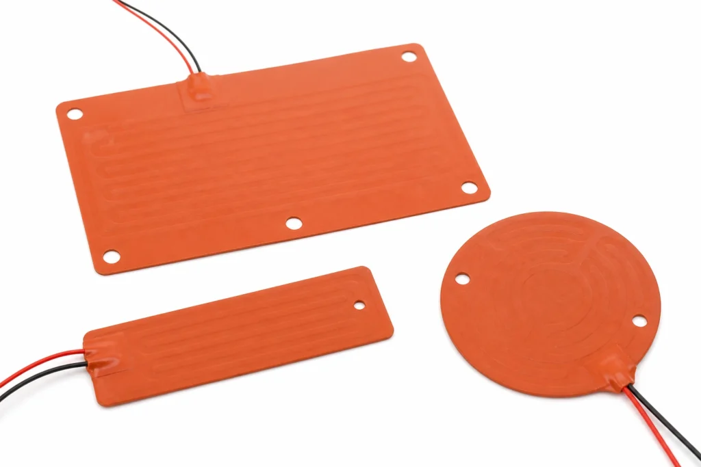 Etched Foil Silicone Rubber Heaters — the construction this page describes