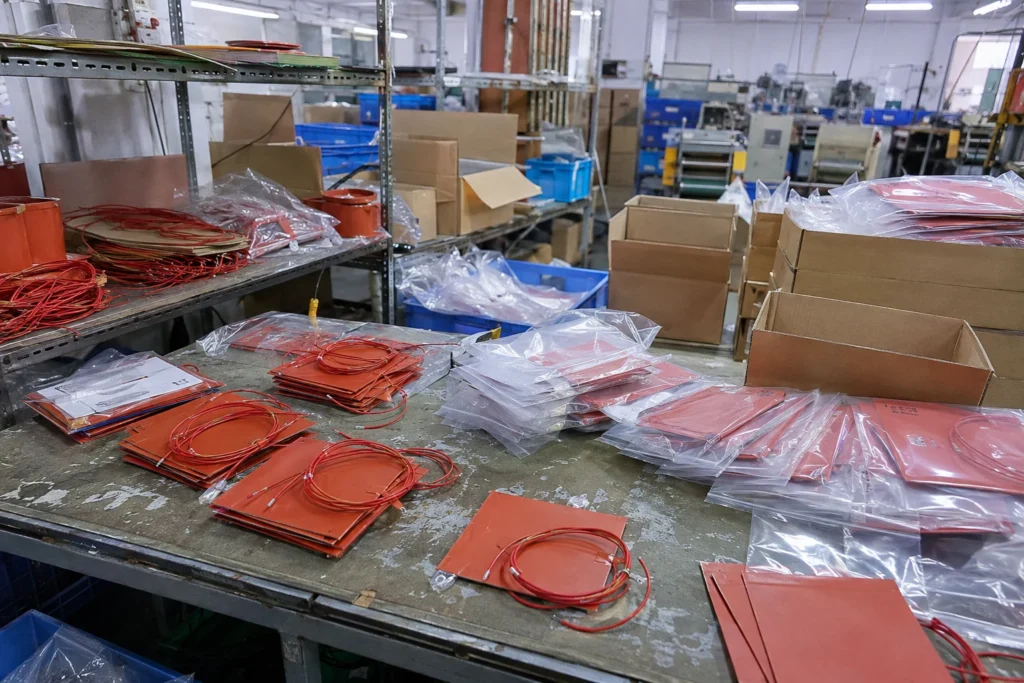 Tested heaters batched and packed for dispatch