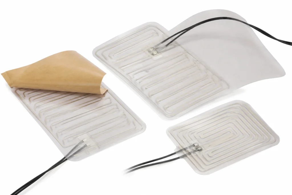 PET Film Heaters with PSA Backing — the construction this page describes