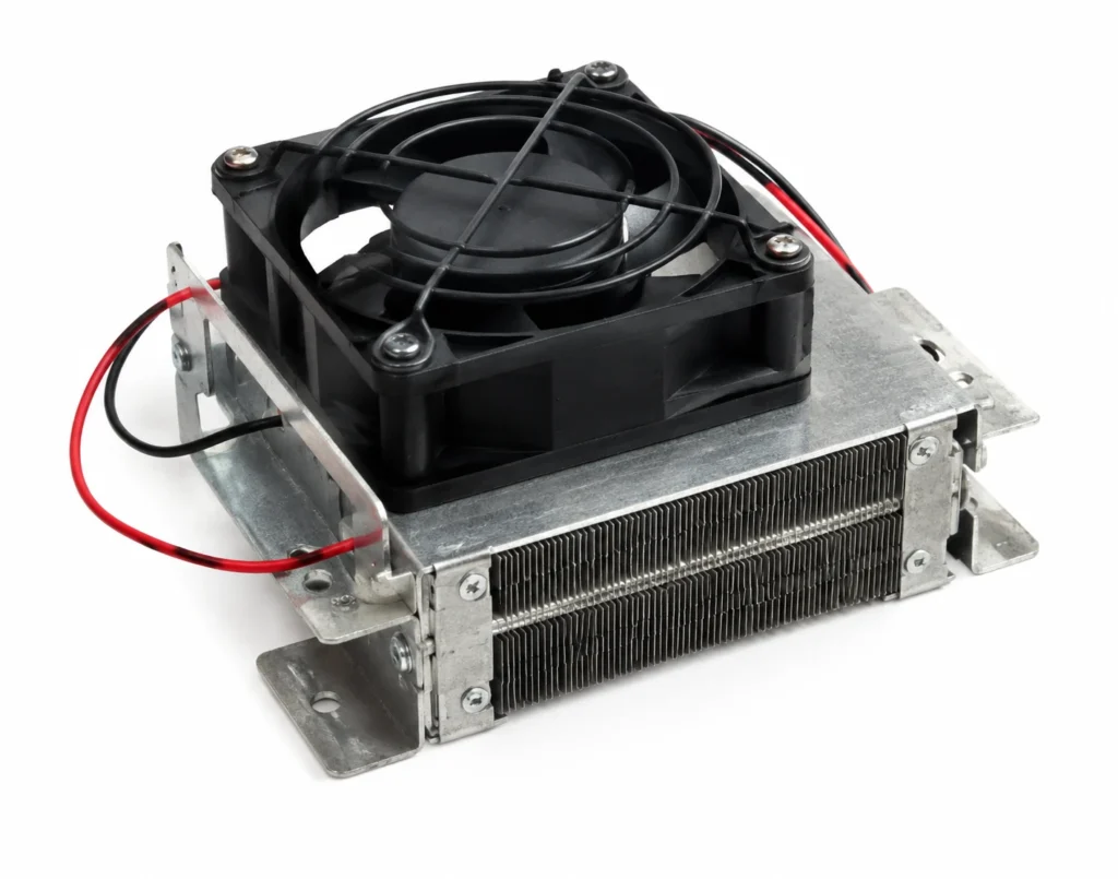 PTC Heating Modules with Fan — the construction this page describes
